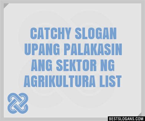 sektor ng agrikultura slogan